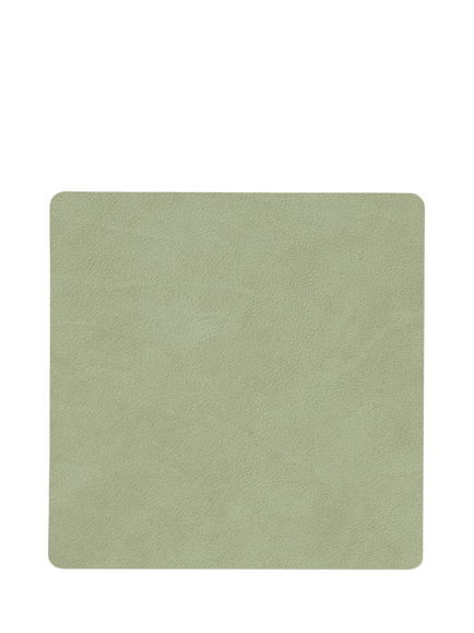LIND DNA Nupo Square Coaster, Recycled Leather, Olive Green