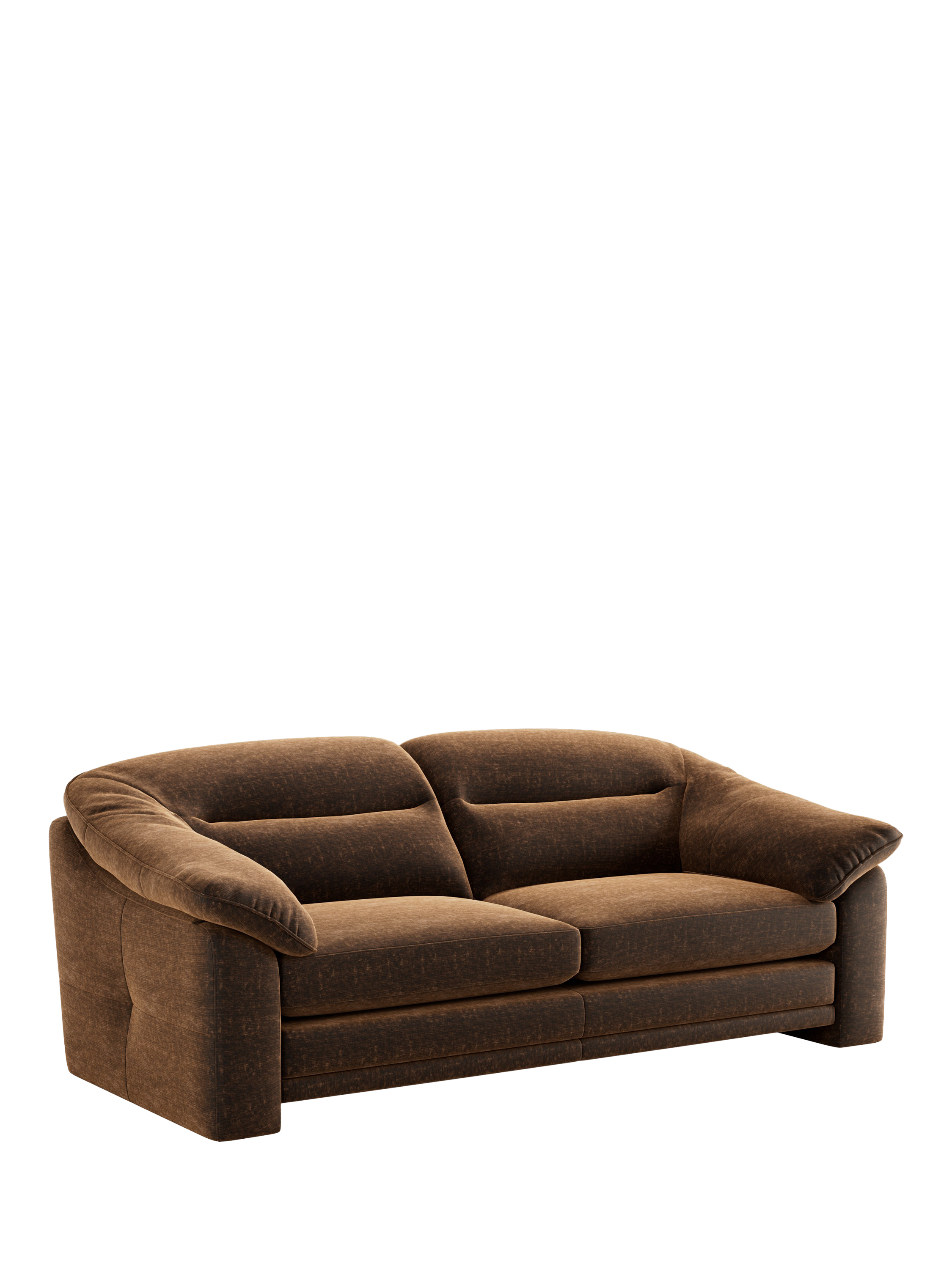 Alba Range, At the Helm Alba Large 3 Seater Velvet Sofa, Balmoral Brown Bramble