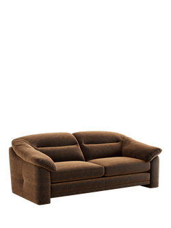 At the Helm Alba Large 3 Seater Velvet Sofa, Balmoral Brown Bramble