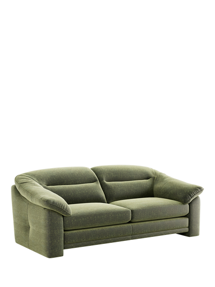 At the Helm Alba Large 3 Seater Velvet Sofa, Balmoral Forest