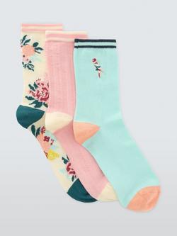 John Lewis Atlas Parrot Ankle Socks, Pack of 3, Multi, Multi