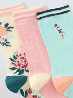 John Lewis Atlas Parrot Ankle Socks, Pack of 3, Multi - view 2, Multi