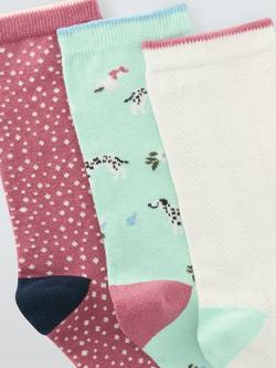 John Lewis Dog Ankle Socks, Pack of 3, Multi - view 2, Multi