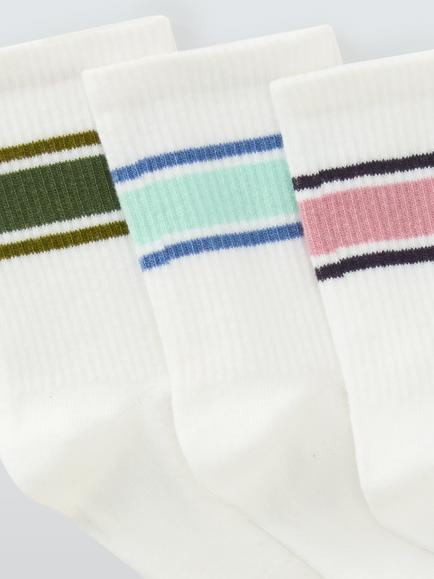 John Lewis Tube Socks, Pack of 3, Multi - view 2, Multi