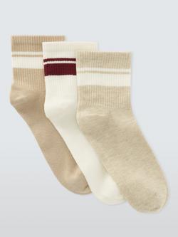 John Lewis Tube Socks, Pack of 3, Neutral, Neutral