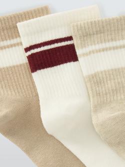 John Lewis Tube Socks, Pack of 3, Neutral - view 2, Neutral
