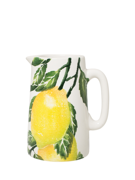 BlissHome Lemons Earthenware Jug, 1.5L, Yellow, Yellow