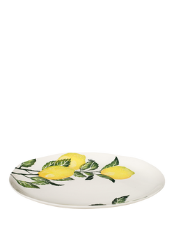 BlissHome Lemons Earthenware Oval Platter, 44cm, Yellow - view 2, Yellow
