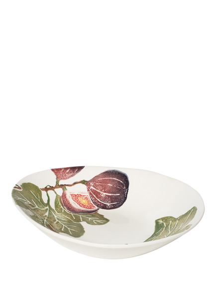 BlissHome Fig Earthenware Serving Bowl, 32.5cm, Purple/Multi, Purple