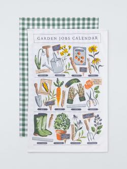 Ulster Weavers Garden Jobs & Gingham Cotton Tea Towels, Set of 2, Multi