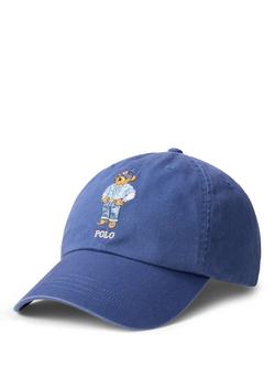Ralph Lauren Cotton Bear Baseball Cap, Navy, Light Navy