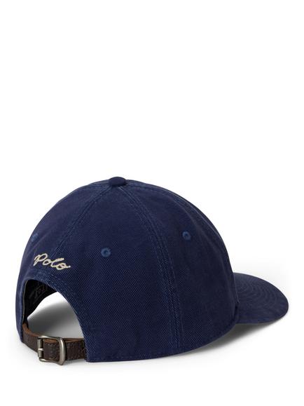 Ralph Lauren Logo Cotton Baseball Cap, Newport Navy - view 2, Newport Navy