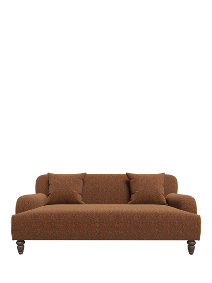 Tetrad Lewis Large 3 Seater Sofa, Harris Tweed Jura Rose, Rawhide Piping