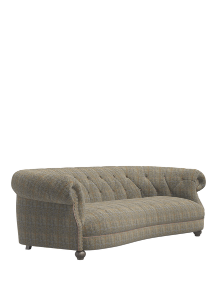 Tetrad Sandwick Medium 3 Seater Sofa - view 2, Harris Tweed Bracken Hb, Tan Piping