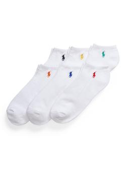 Polo Ralph Lauren Trainer Socks, Pack of 6, White, White White