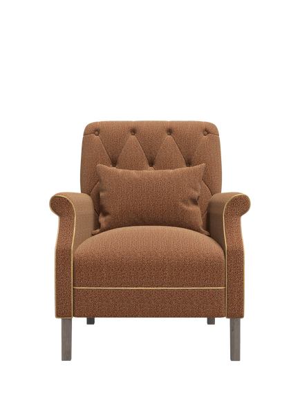 Tetrad Flynn II Armchair, Harris Tweed Jura Rose, Rawhide Piping