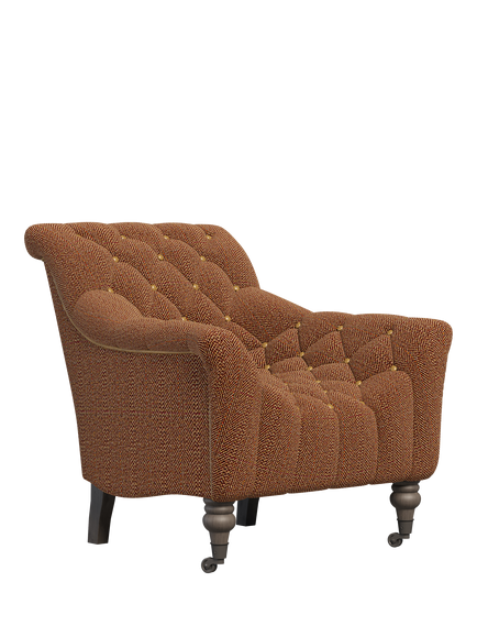 Tetrad Skittle Armchair - view 2, Harris Tweed Jura Rose, Rawhide