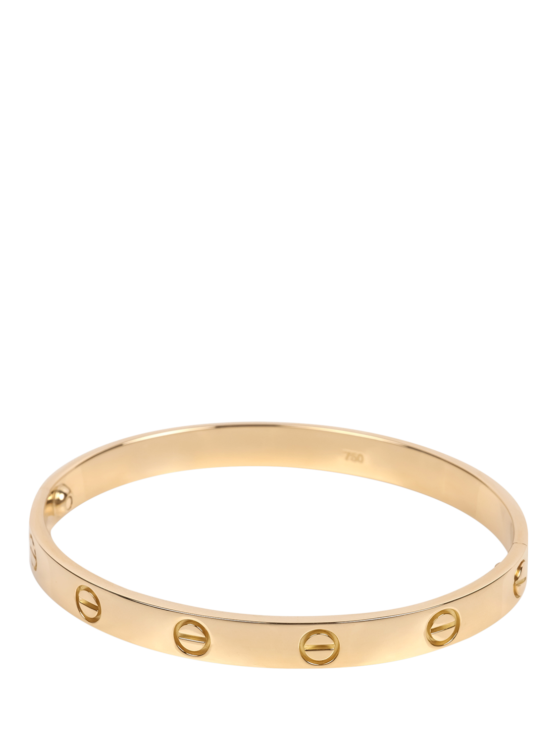 Product image 1 of 6, which shows Pre-loved Cartier 18ct Yellow Gold Love Bangle, Size 17