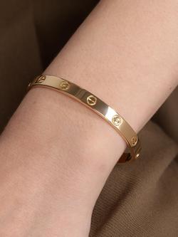 Pre-loved Cartier 18ct Yellow Gold Love Bangle, Size 17 - view 2, Yellow Gold