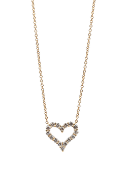 Pre-loved Tiffany & Co. Round Brilliant Cut Diamond 18ct Yellow Gold Tiffany Hearts Mini Pendant Necklace, Yellow Gold