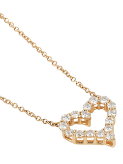 Pre-loved Tiffany & Co. Round Brilliant Cut Diamond 18ct Yellow Gold Tiffany Hearts Mini Pendant Necklace - view 2, Yellow Gold