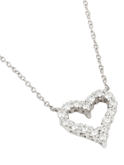 Pre-loved Tiffany & Co. Round Brilliant Cut Diamond Platinum Tiffany Hearts Mini Pendant Necklace - view 2, Platinum