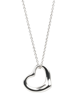 Pre-loved Tiffany & Co. Sterling Silver Elsa Peretti Open Heart 22mm Pendant Necklace, Silver