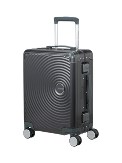 American Tourister Soundbox Alu 4-Wheel Spinner 55cm Cabin Case, Brushed Anthracite