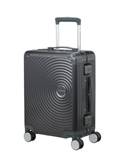 American Tourister Soundbox Alu 4-Wheel Spinner 55cm Cabin Case, Brushed Anthracite