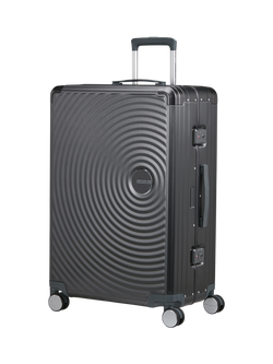 American Tourister Soundbox Alu 4-Wheel Spinner 77cm Large Suitcase, Brushed Anthracite