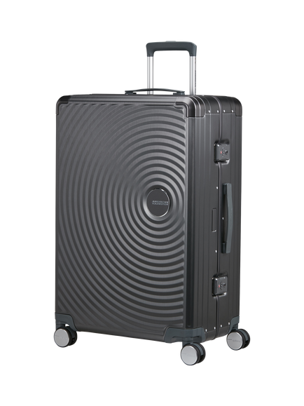 American Tourister Soundbox Alu 4-Wheel Spinner 77cm Large Suitcase, Brushed Anthracite