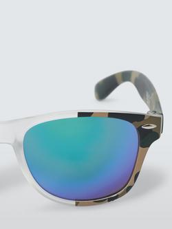 John Lewis Kids' Camouflage Wayfarer Sunglasses, Green - view 2, Green