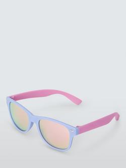 John Lewis Kids' Colourblock Mirrored Sunglasses, Purple, Purple