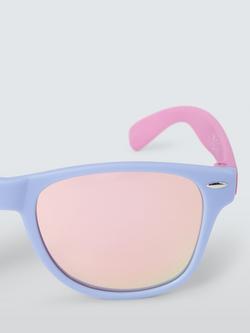 John Lewis Kids' Colourblock Mirrored Sunglasses, Purple - view 2, Purple