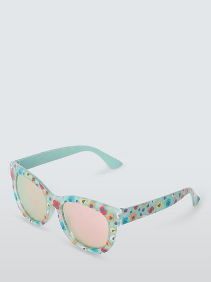 John Lewis Kids' Leopard Floral Sunglasses, Green, Green
