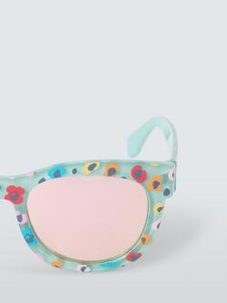 John Lewis Kids' Leopard Floral Sunglasses, Green - view 2, Green