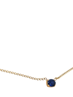 Pre-loved 9ct Yellow Gold Oval Sapphire Curb Link Chain Pendant - view 2, Yellow Gold