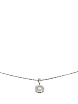 Pre-loved 9ct White Gold Single Stone Diamond Snake Link Pendant - view 2, White Gold