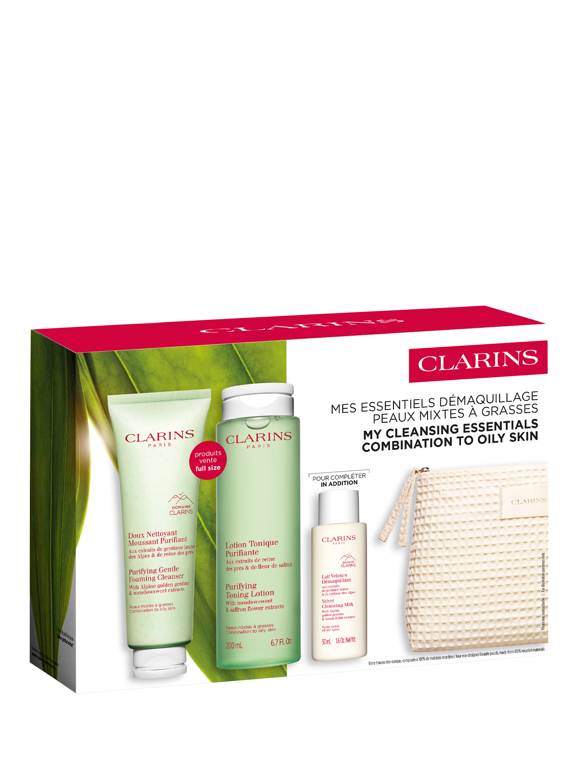 Product image 3 of 5, which shows Clarins Value Pack Cleansing Pouch for Combination/Oily Skin Gift Set