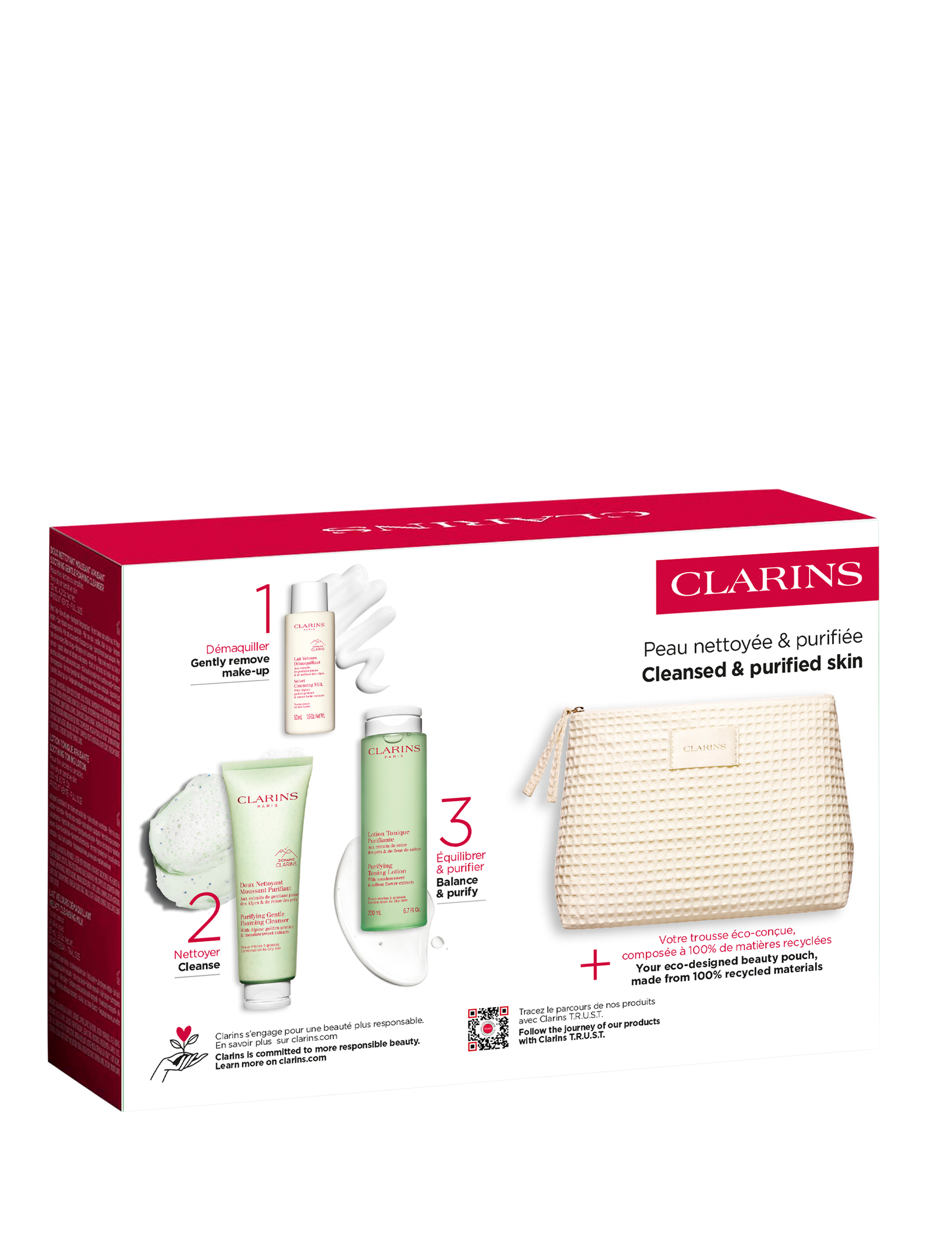 Product image 4 of 5, which shows Clarins Value Pack Cleansing Pouch for Combination/Oily Skin Gift Set