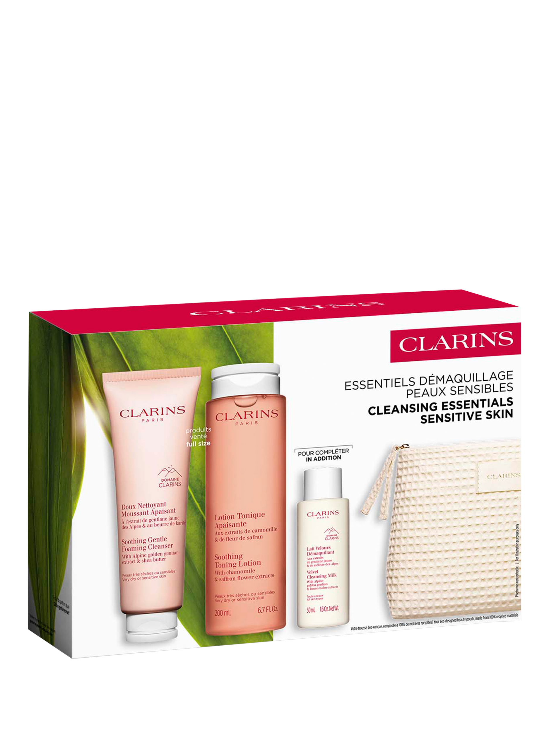 Product image 3 of 5, which shows Clarins Value Pack Cleansing Pouch for Sensitive Skin Gift Set