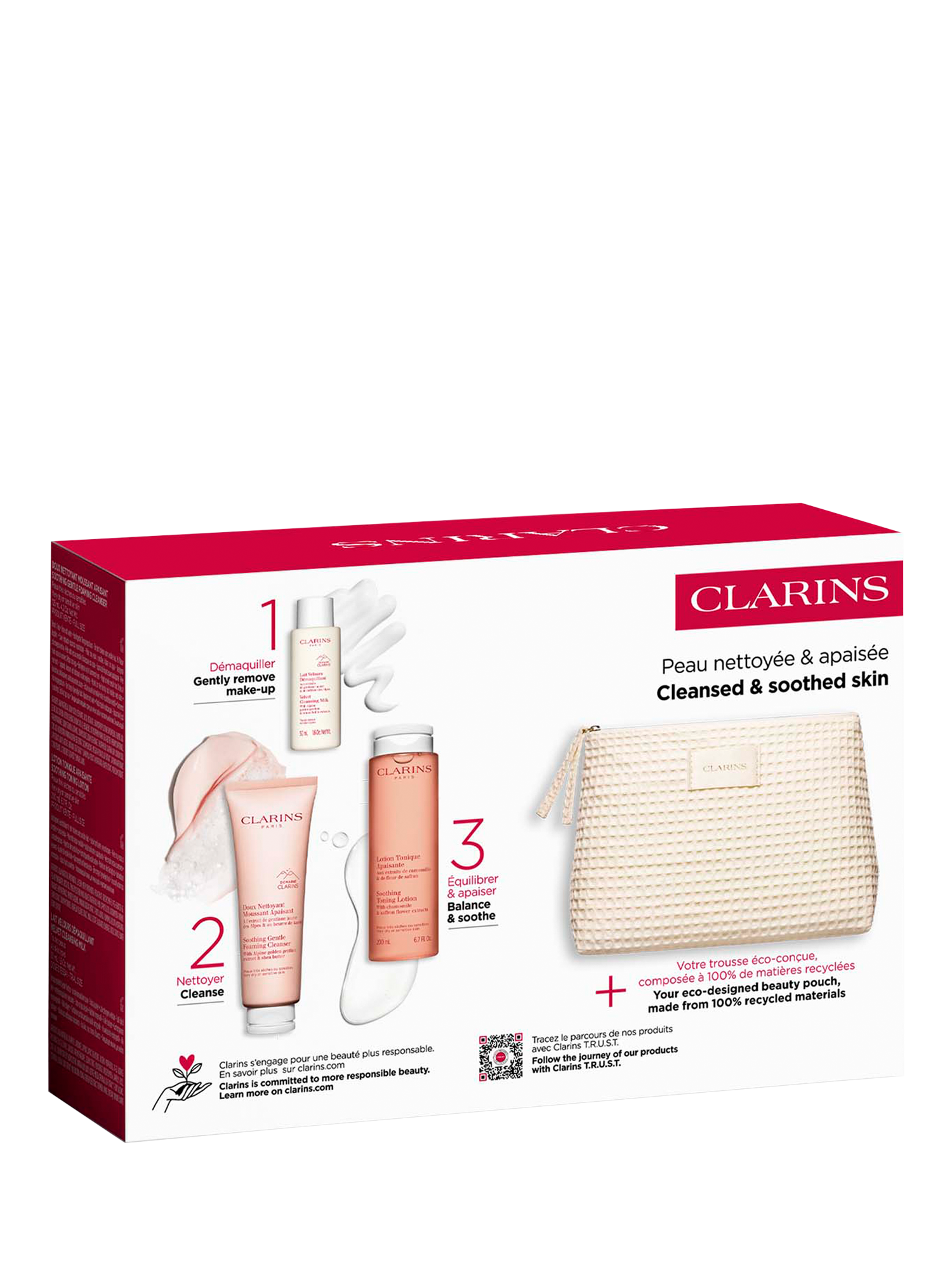 Product image 4 of 5, which shows Clarins Value Pack Cleansing Pouch for Sensitive Skin Gift Set
