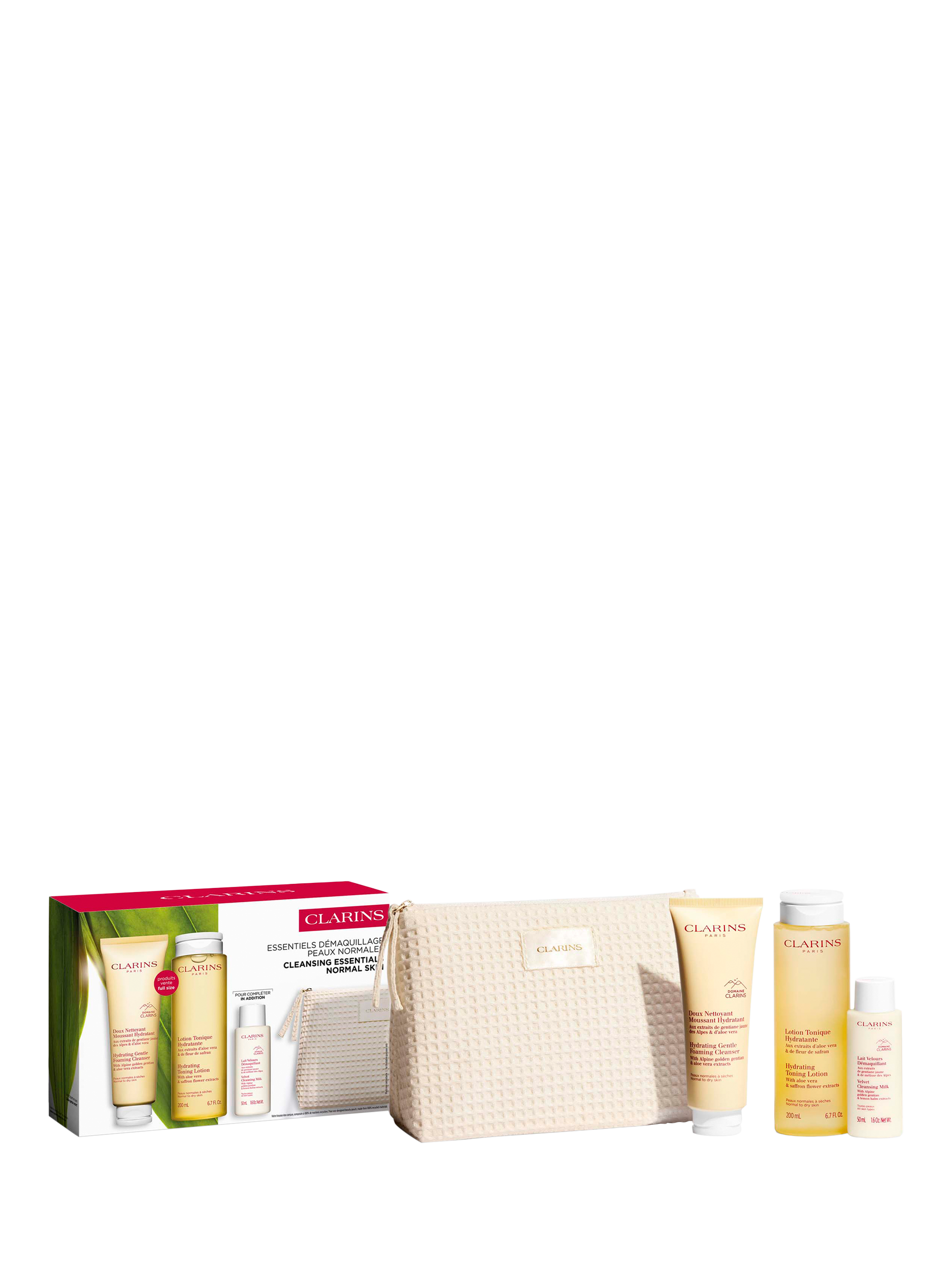 Product image 1 of 5, which shows Clarins Value Pack Cleansing Pouch for Normal/Dry Skin Gift Set
