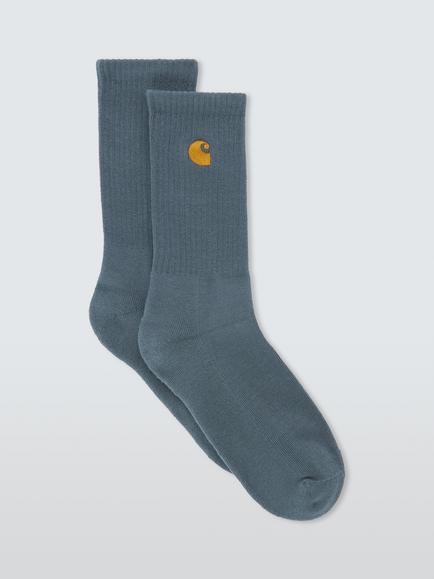 Carhartt WIP Cotton Rich Chase Logo Socks, Blue Mid, Blue Mid