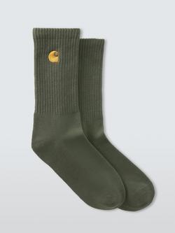 Carhartt WIP Logo Socks, Olive, Green Olive