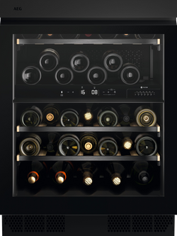 AEG 8000 NSW8D826GT Integrated Wine Cabinet, Matt Black, Matt Black
