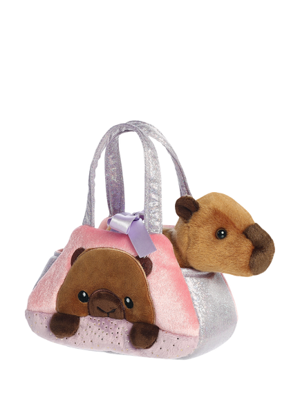 Aurora World Fancy Pals Peekaboo Capybara Soft Toy, Brown/Pink, Multi