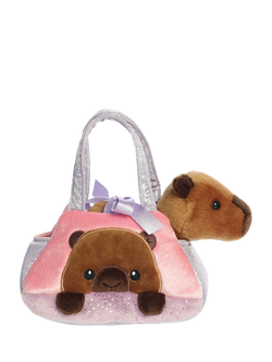 Aurora World Fancy Pals Peekaboo Capybara Soft Toy, Brown/Pink - view 2, Multi
