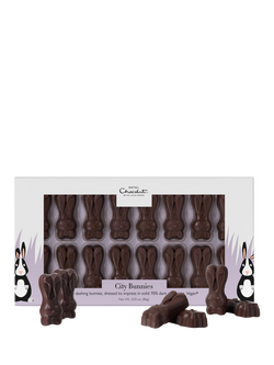 Hotel Chocolat Dark Chocolate City Easter Bunnies, 86g, Multi