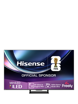 Hisense 55U7QTUK PRO (2025) ULED MiniLED HDR 4K Ultra HD Smart TV, 55 inch, Black, Black